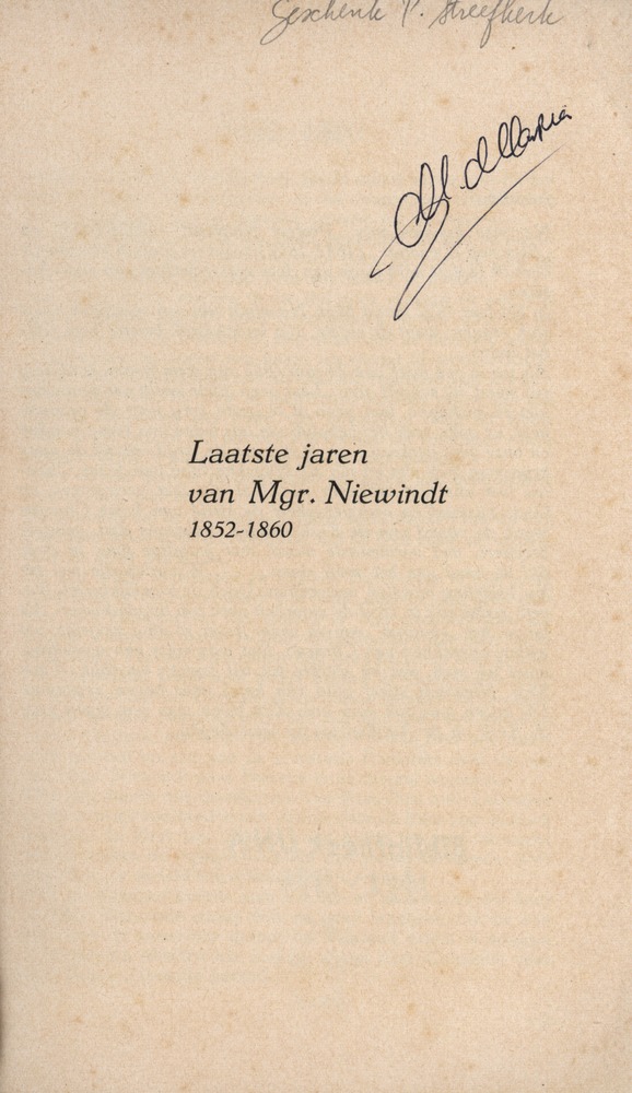 Laatste jaren van Mgr. Niewindt 1852-1860 - 