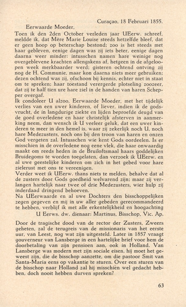 Laatste jaren van Mgr. Niewindt 1852-1860 - 