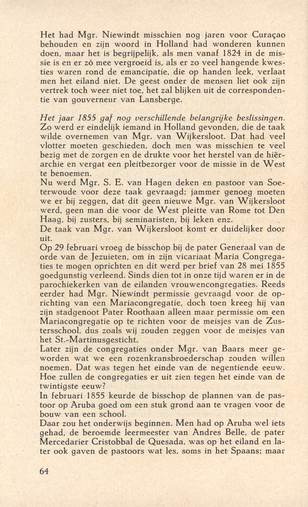Laatste jaren van Mgr. Niewindt 1852-1860 - 