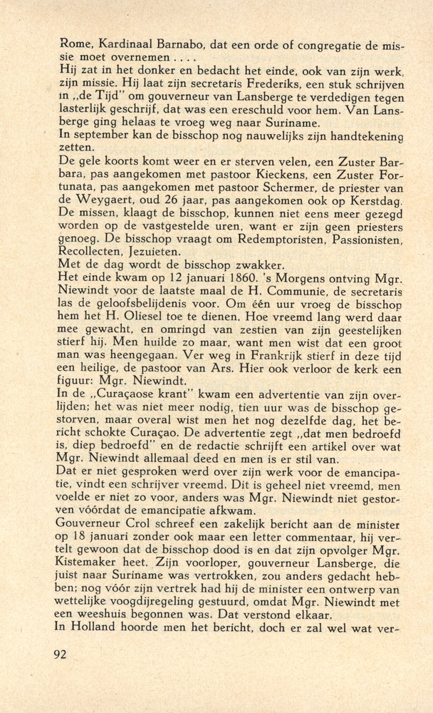 Laatste jaren van Mgr. Niewindt 1852-1860 - 