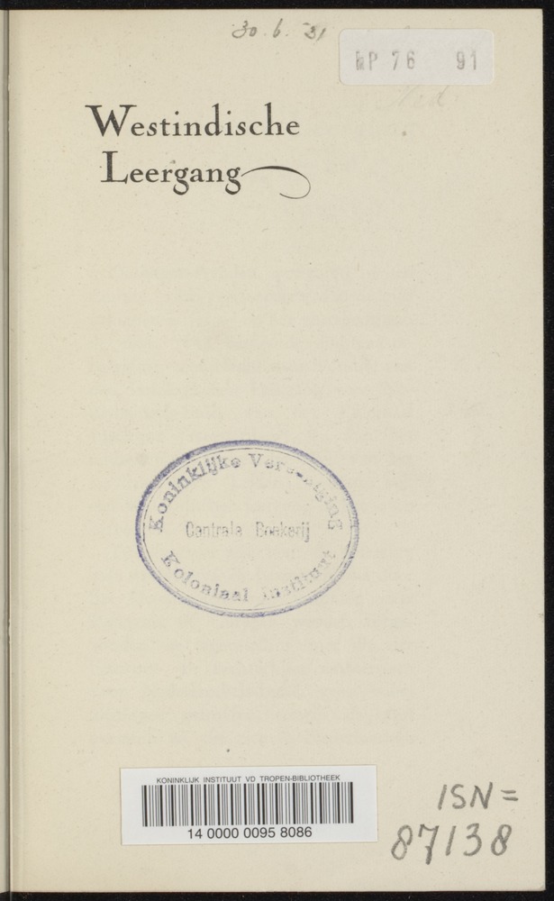 Westindische leergang - 