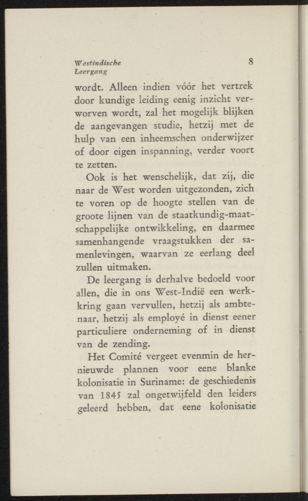 Westindische leergang - 