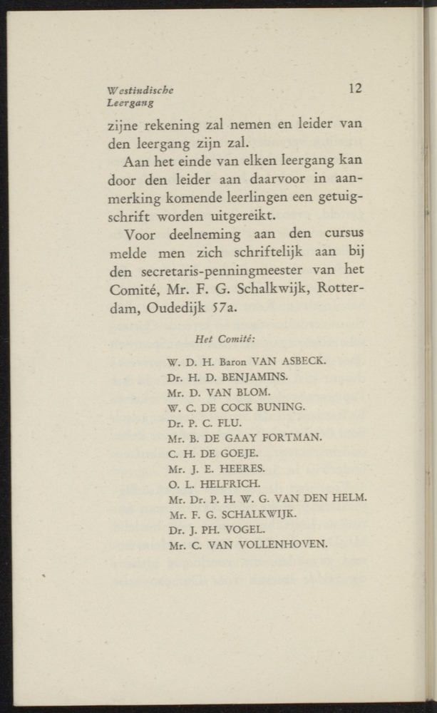 Westindische leergang - 