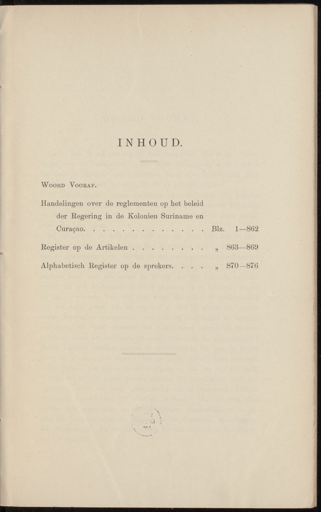 Handelingen over de reglementen op het beleid der regeering in de koloniën Suriname en Curaçao - 