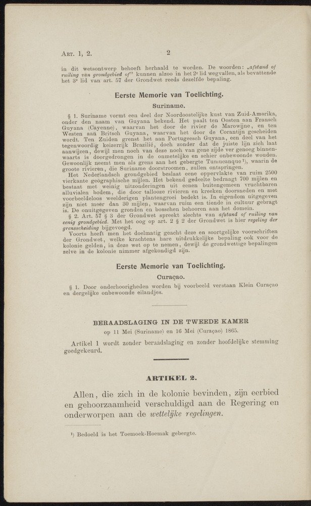 Handelingen over de reglementen op het beleid der regeering in de koloniën Suriname en Curaçao - 