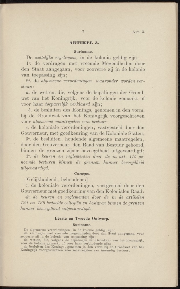 Handelingen over de reglementen op het beleid der regeering in de koloniën Suriname en Curaçao - 
