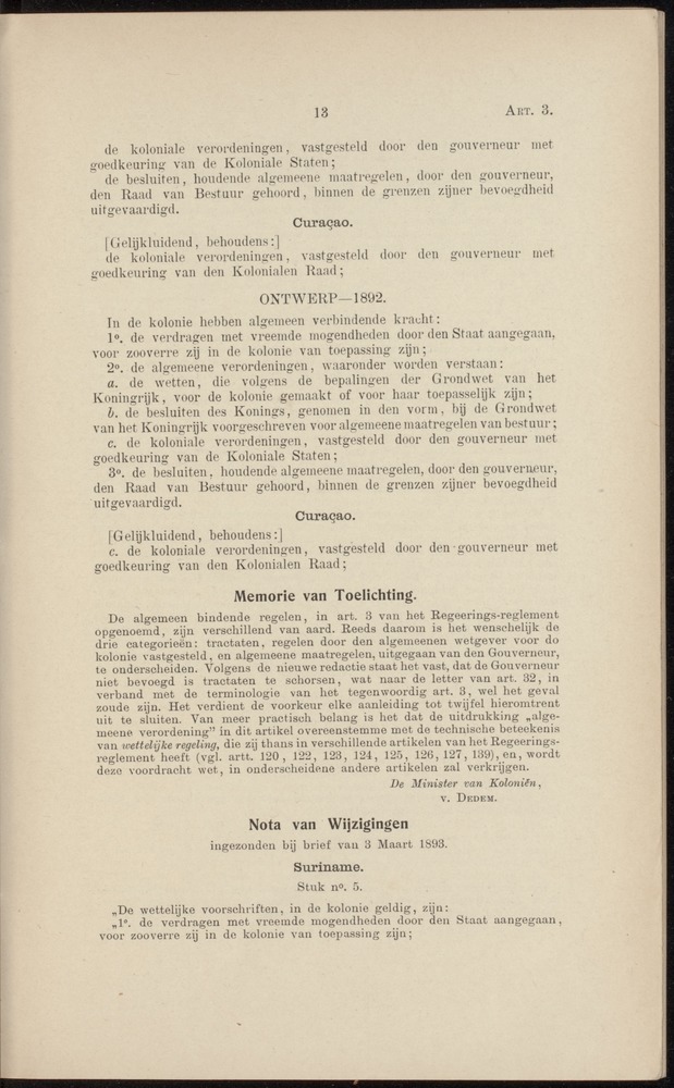 Handelingen over de reglementen op het beleid der regeering in de koloniën Suriname en Curaçao - 