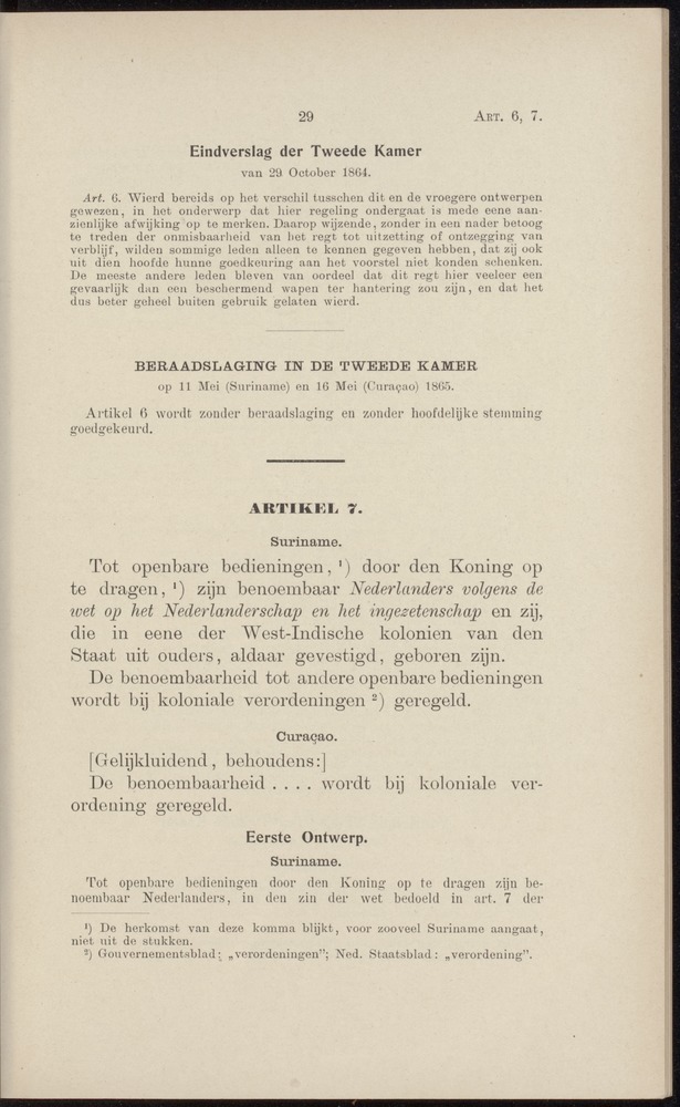 Handelingen over de reglementen op het beleid der regeering in de koloniën Suriname en Curaçao - 