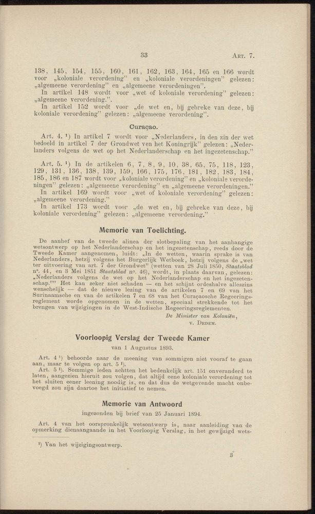 Handelingen over de reglementen op het beleid der regeering in de koloniën Suriname en Curaçao - 