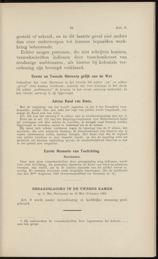 Handelingen over de reglementen op het beleid der regeering in de koloniën Suriname en Curaçao - 