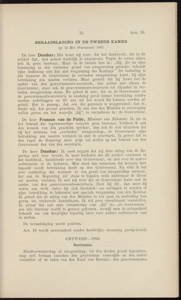 Handelingen over de reglementen op het beleid der regeering in de koloniën Suriname en Curaçao - 