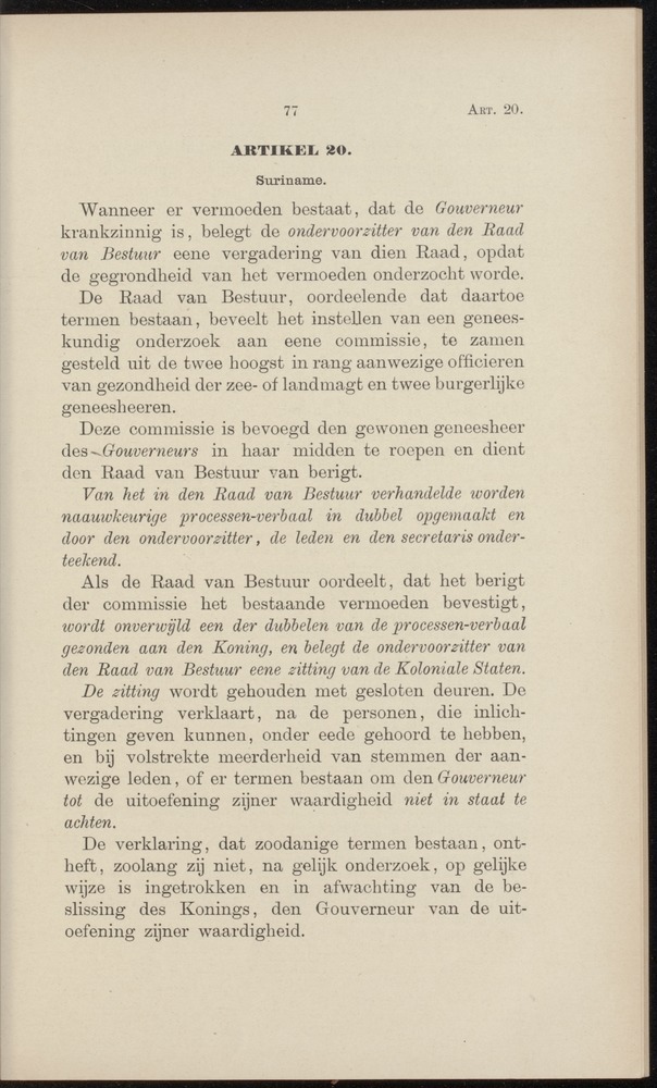 Handelingen over de reglementen op het beleid der regeering in de koloniën Suriname en Curaçao - 