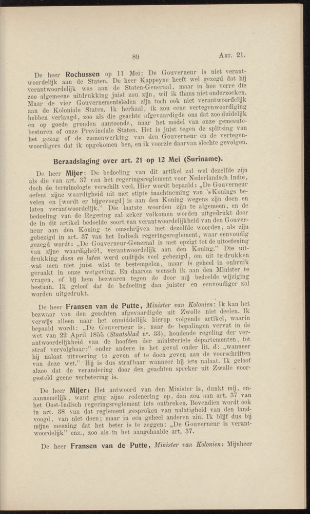Handelingen over de reglementen op het beleid der regeering in de koloniën Suriname en Curaçao - 