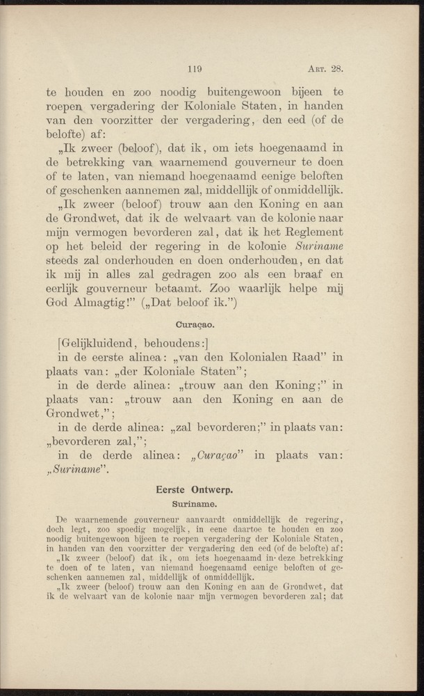 Handelingen over de reglementen op het beleid der regeering in de koloniën Suriname en Curaçao - 
