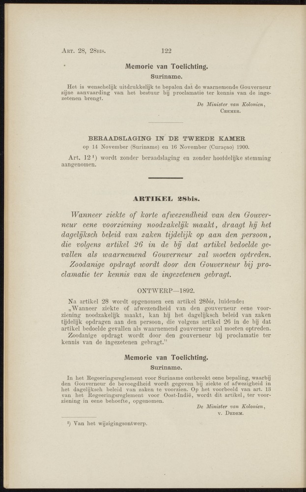 Handelingen over de reglementen op het beleid der regeering in de koloniën Suriname en Curaçao - 
