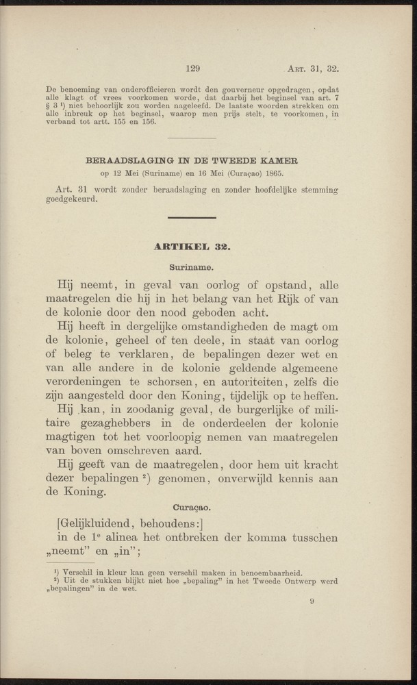 Handelingen over de reglementen op het beleid der regeering in de koloniën Suriname en Curaçao - 