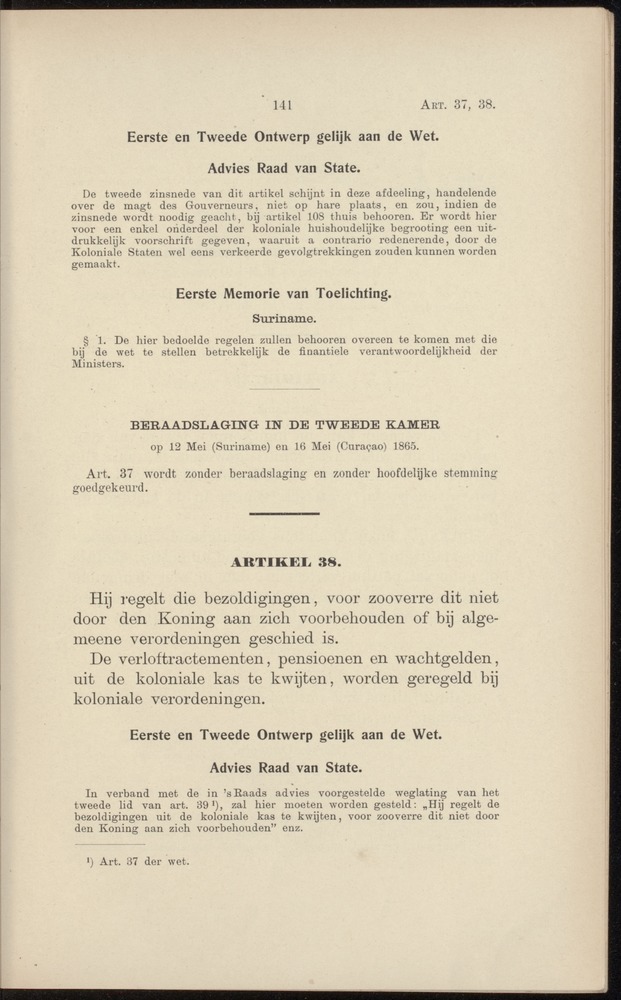 Handelingen over de reglementen op het beleid der regeering in de koloniën Suriname en Curaçao - 