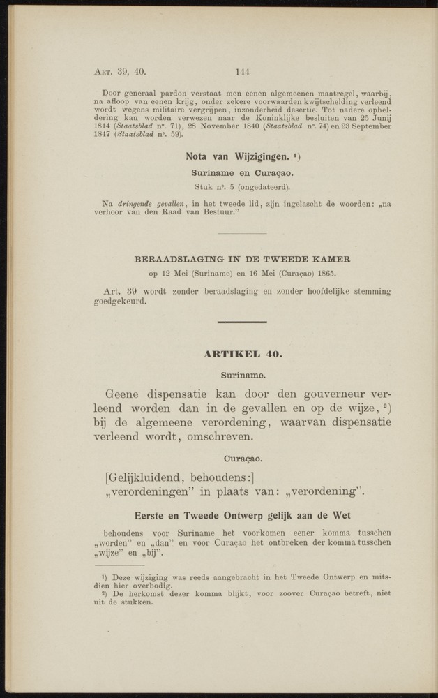 Handelingen over de reglementen op het beleid der regeering in de koloniën Suriname en Curaçao - 