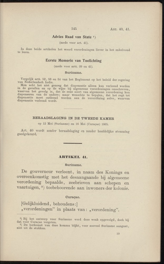 Handelingen over de reglementen op het beleid der regeering in de koloniën Suriname en Curaçao - 