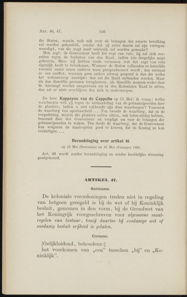 Handelingen over de reglementen op het beleid der regeering in de koloniën Suriname en Curaçao - 
