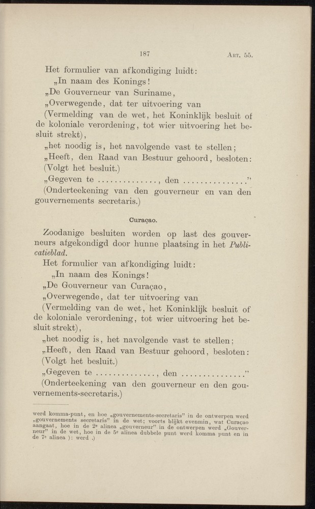 Handelingen over de reglementen op het beleid der regeering in de koloniën Suriname en Curaçao - 