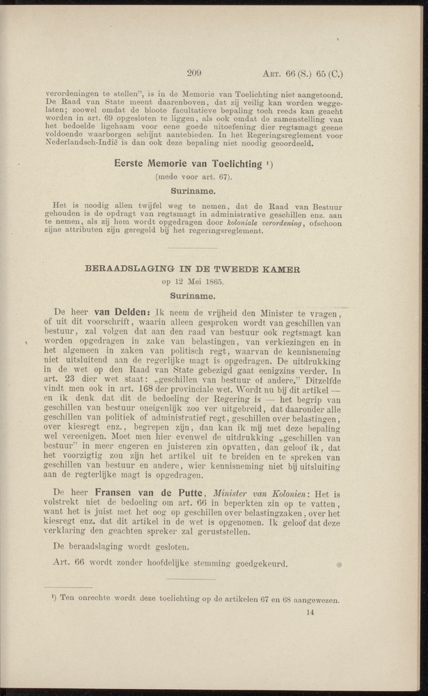 Handelingen over de reglementen op het beleid der regeering in de koloniën Suriname en Curaçao - 