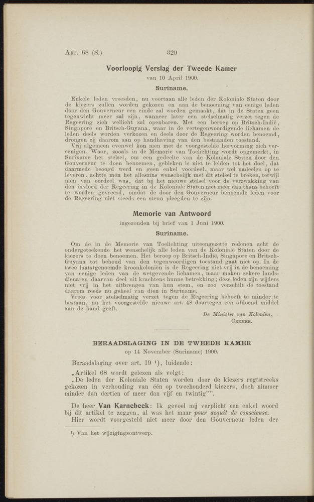 Handelingen over de reglementen op het beleid der regeering in de koloniën Suriname en Curaçao - 