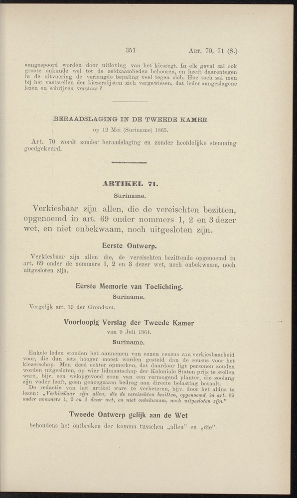 Handelingen over de reglementen op het beleid der regeering in de koloniën Suriname en Curaçao - 