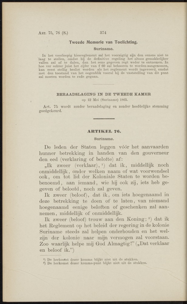 Handelingen over de reglementen op het beleid der regeering in de koloniën Suriname en Curaçao - 