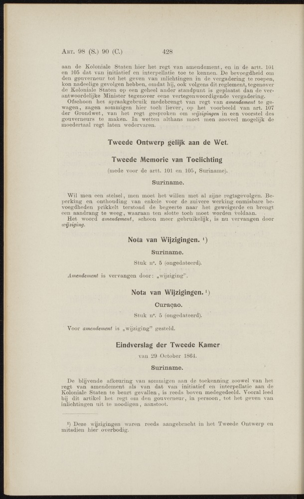 Handelingen over de reglementen op het beleid der regeering in de koloniën Suriname en Curaçao - 