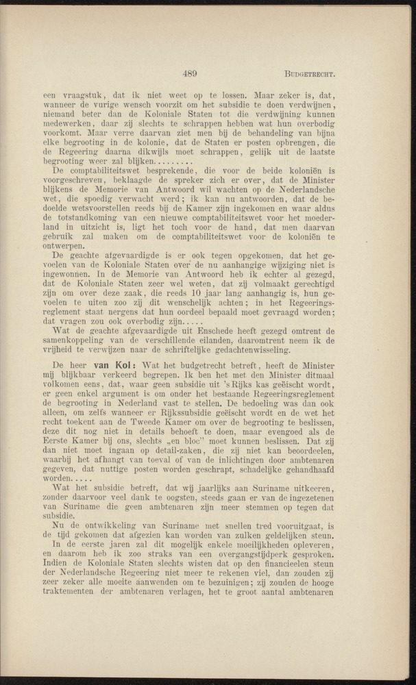 Handelingen over de reglementen op het beleid der regeering in de koloniën Suriname en Curaçao - 