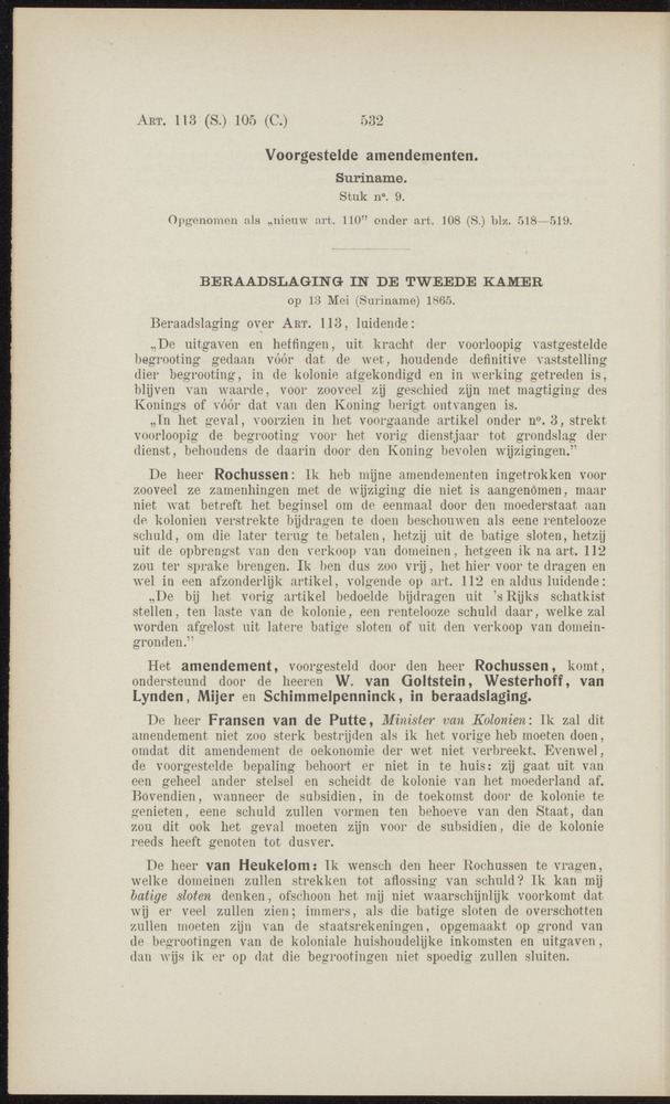 Handelingen over de reglementen op het beleid der regeering in de koloniën Suriname en Curaçao - 