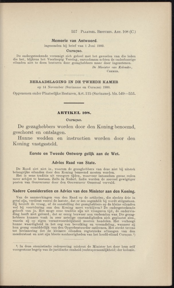 Handelingen over de reglementen op het beleid der regeering in de koloniën Suriname en Curaçao - 