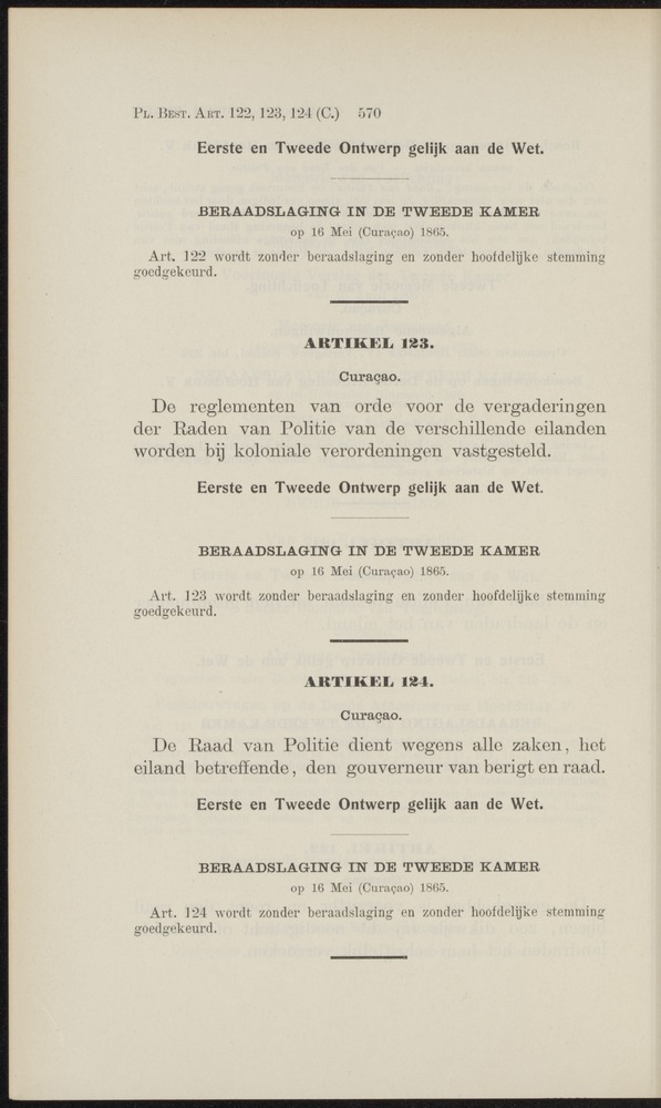 Handelingen over de reglementen op het beleid der regeering in de koloniën Suriname en Curaçao - 
