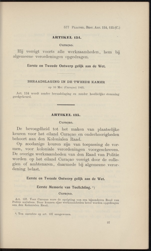 Handelingen over de reglementen op het beleid der regeering in de koloniën Suriname en Curaçao - 