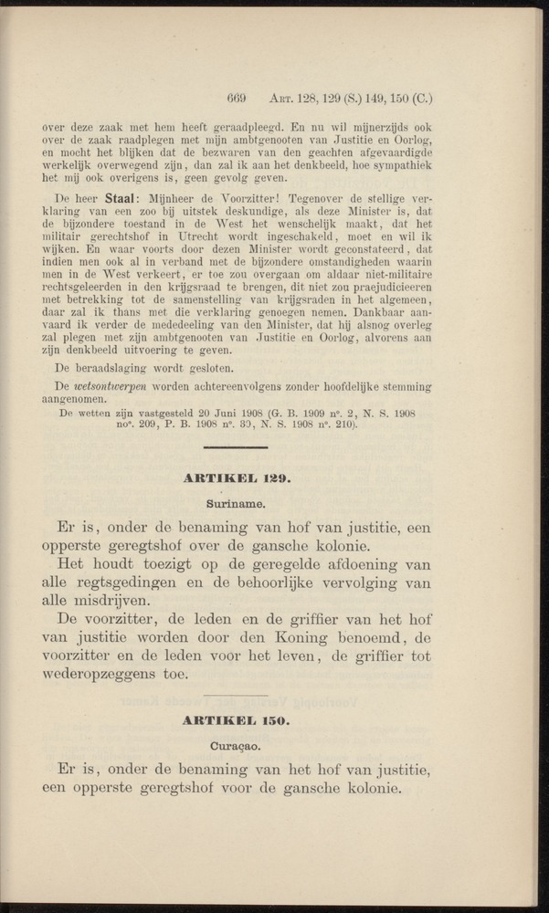 Handelingen over de reglementen op het beleid der regeering in de koloniën Suriname en Curaçao - 