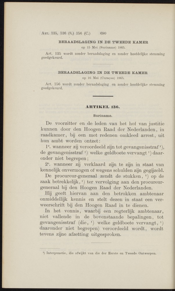 Handelingen over de reglementen op het beleid der regeering in de koloniën Suriname en Curaçao - 
