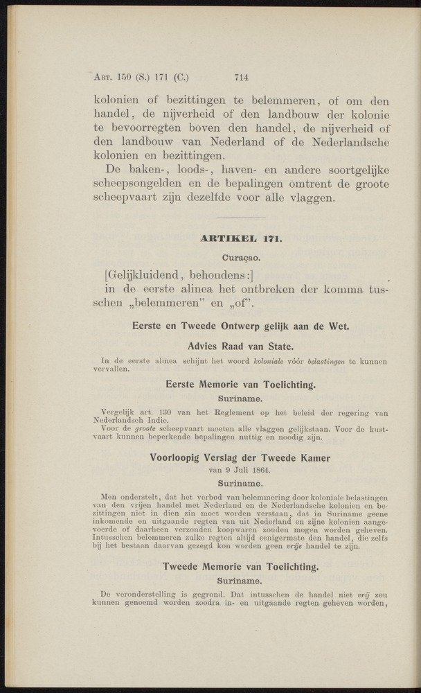 Handelingen over de reglementen op het beleid der regeering in de koloniën Suriname en Curaçao - 