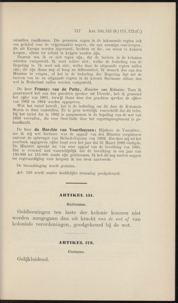 Handelingen over de reglementen op het beleid der regeering in de koloniën Suriname en Curaçao - 