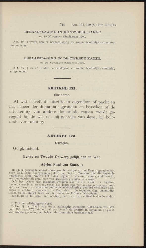 Handelingen over de reglementen op het beleid der regeering in de koloniën Suriname en Curaçao - 