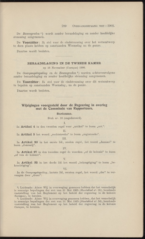 Handelingen over de reglementen op het beleid der regeering in de koloniën Suriname en Curaçao - 