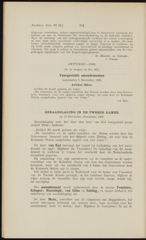 Handelingen over de reglementen op het beleid der regeering in de koloniën Suriname en Curaçao - 