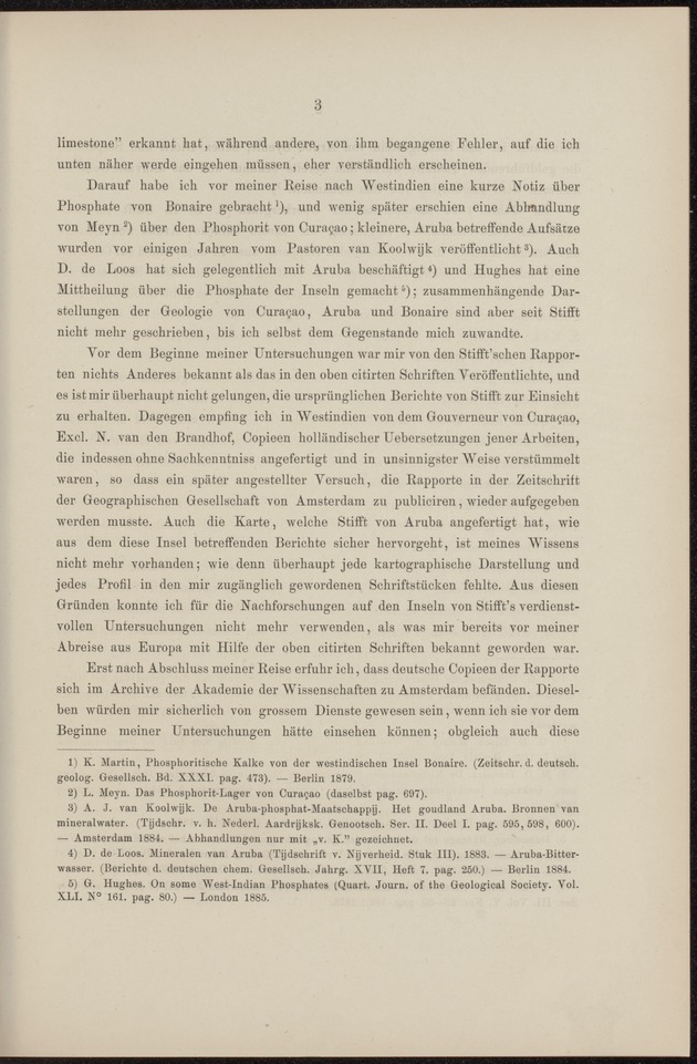 Geologische Studien ueber Niederlaendisch West-Indien auf grund eigener Untersuchungsreisen - 