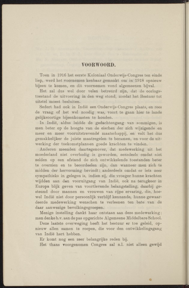 Prae-adviezen van het tweede koloniaal onderwijscongres, te houden te 's-Gravenhage op Woensdag 22, Donderdag 23 en Vrijdag 24 October 1919 .. - 