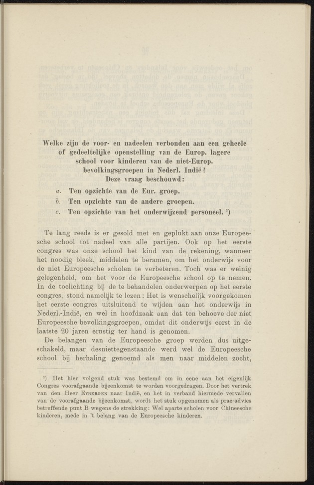 Prae-adviezen van het tweede koloniaal onderwijscongres, te houden te 's-Gravenhage op Woensdag 22, Donderdag 23 en Vrijdag 24 October 1919 .. - 