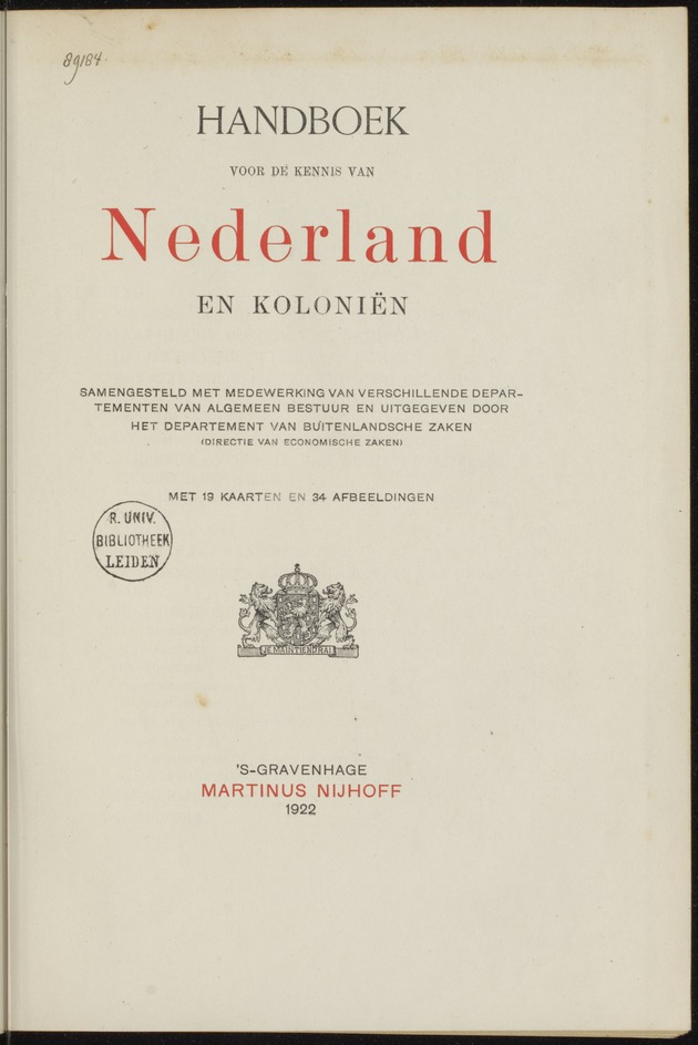 Handboek voor de kennis van Nederland en koloniën - 