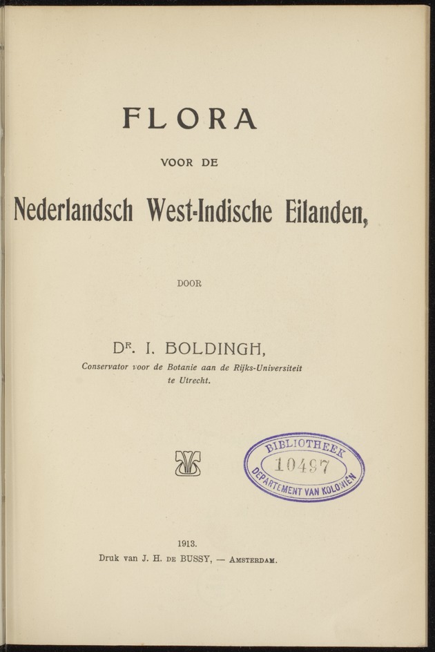 Flora voor de Nederlandsch West-Indische eilanden - 