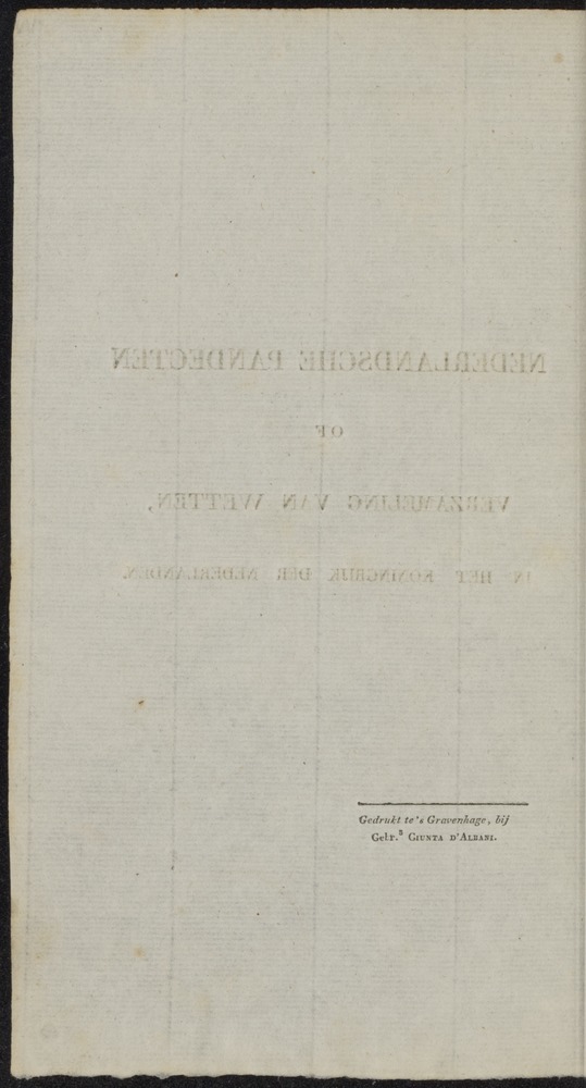Nederlandsche pandecten, of Verzameling van wetten in het Koningrijk der Nederlanden / door W.Y. van Hamelsveld - 