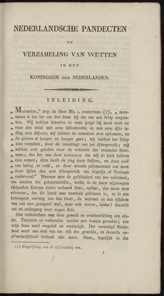 Nederlandsche pandecten, of Verzameling van wetten in het Koningrijk der Nederlanden / door W.Y. van Hamelsveld - 