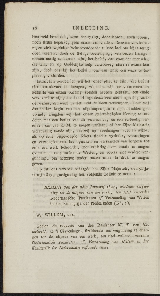 Nederlandsche pandecten, of Verzameling van wetten in het Koningrijk der Nederlanden / door W.Y. van Hamelsveld - 